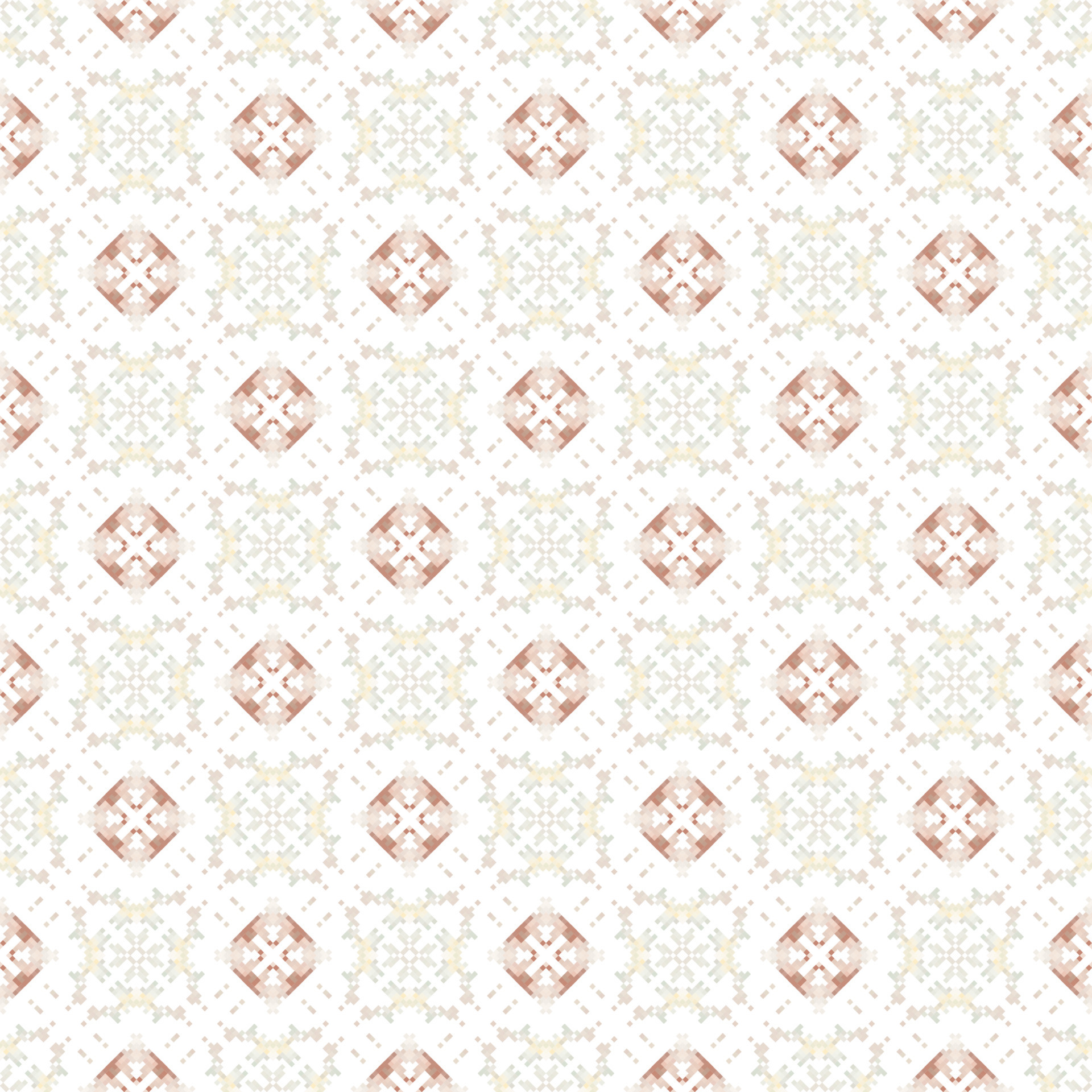 Floral knitted embroidery on white background.geometric ethnic oriental