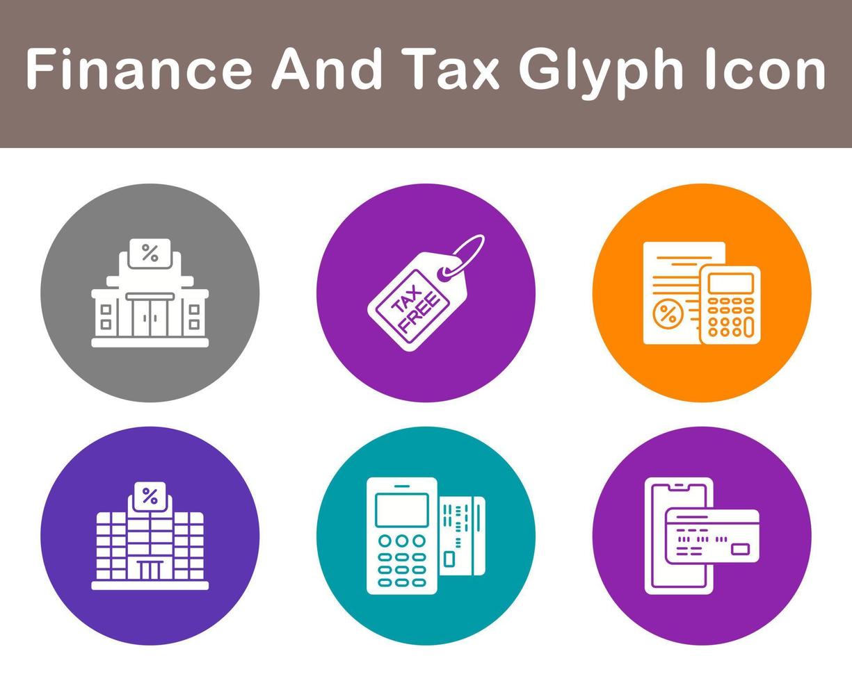 Finance And Tax Vector Icon Set