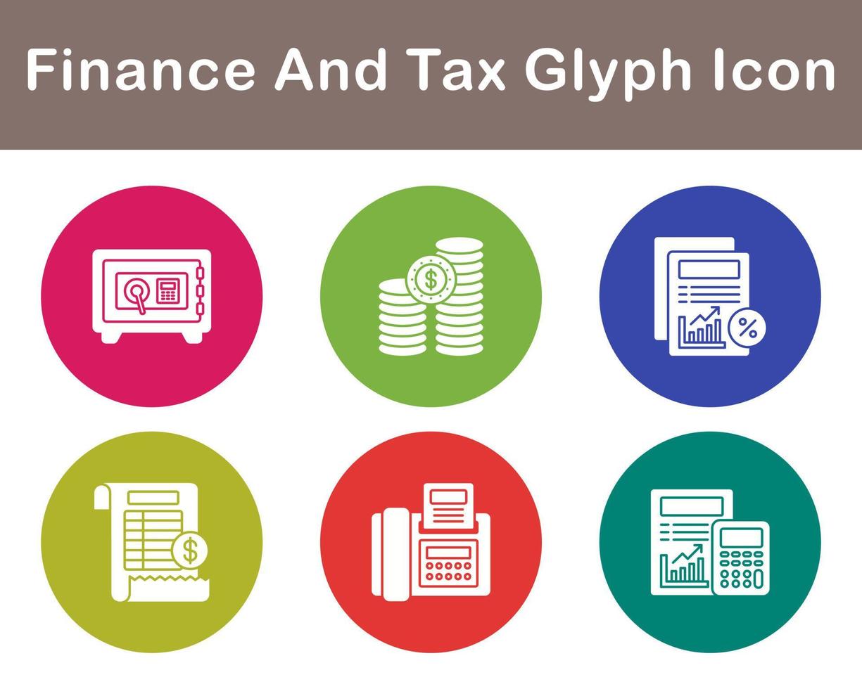 Finance And Tax Vector Icon Set