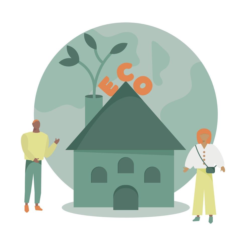 Eco house, ecology vector