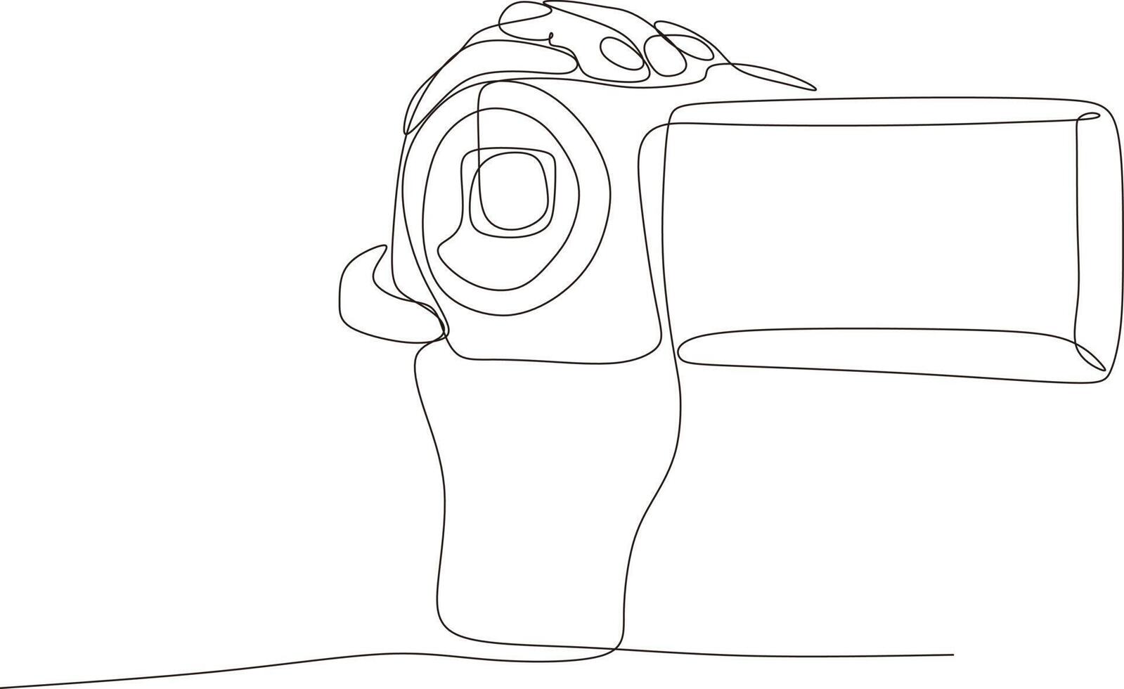 Camera Continuous Single Line Icon,graphic vector illustration