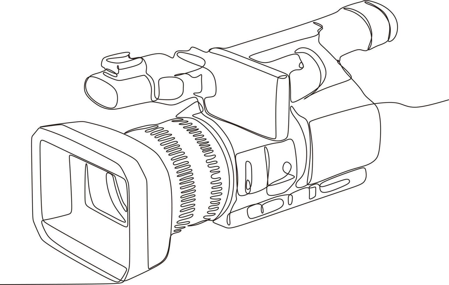 Camera Continuous Single Line Icon,graphic vector illustration