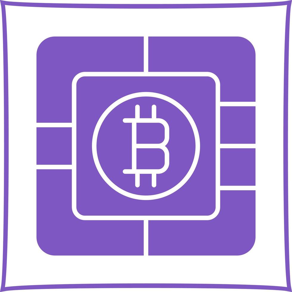 Bitcoin Chip Vector Icon