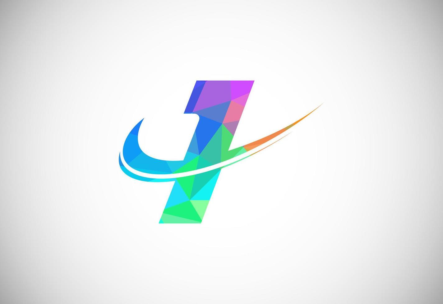 Polygonal low poly letter I with a swoosh logo. Modern vector logotype for business and company identity.