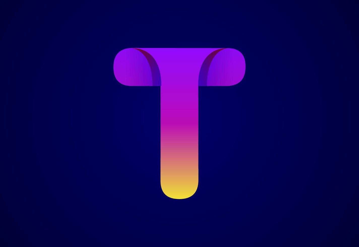 Abstract origami letter T logo design template. Flat style application icon. Vector illustration