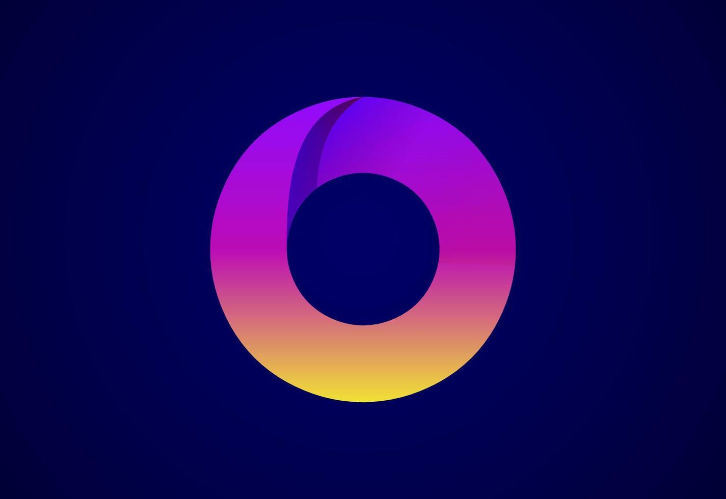 Abstract origami letter O logo design template. Flat style application ...