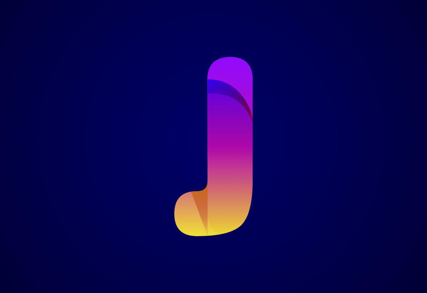 Abstract origami letter J logo design template. Flat style application icon. Vector illustration