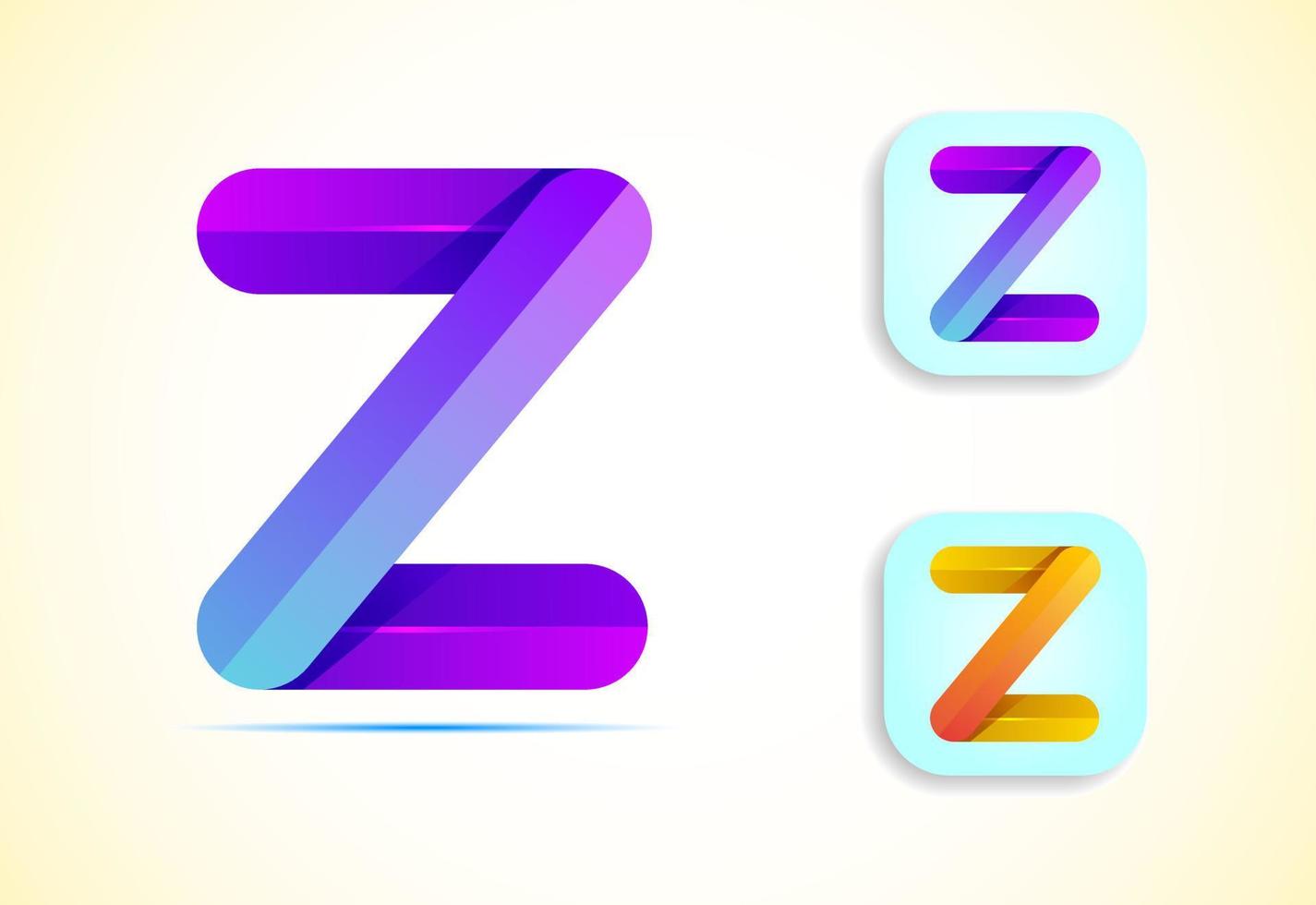 Abstract origami letter Z logo design template. Flat style application icon. Vector illustration