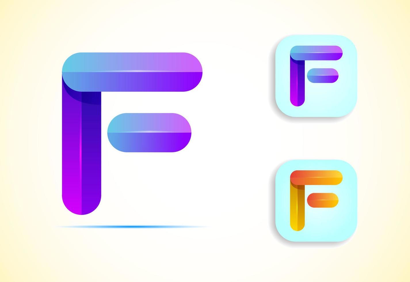 Abstract origami letter F logo design template. Flat style application icon. Vector illustration