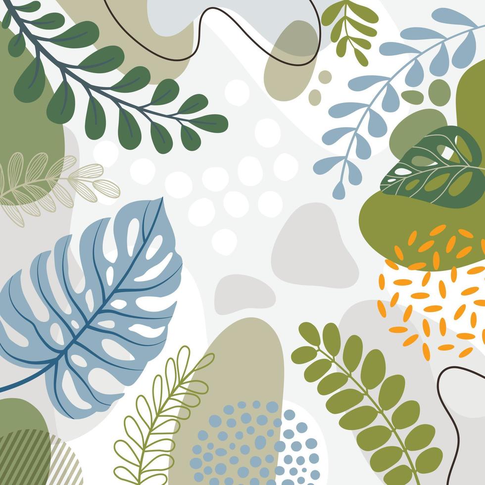 Design banner frame flower Spring background with beautiful. flower background for design. Colorful background with tropical plants. vector