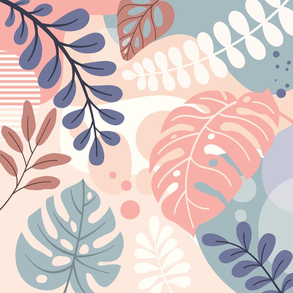 Design banner frame flower Spring background with beautiful. flower background for design. Colorful background with tropical plants. vector