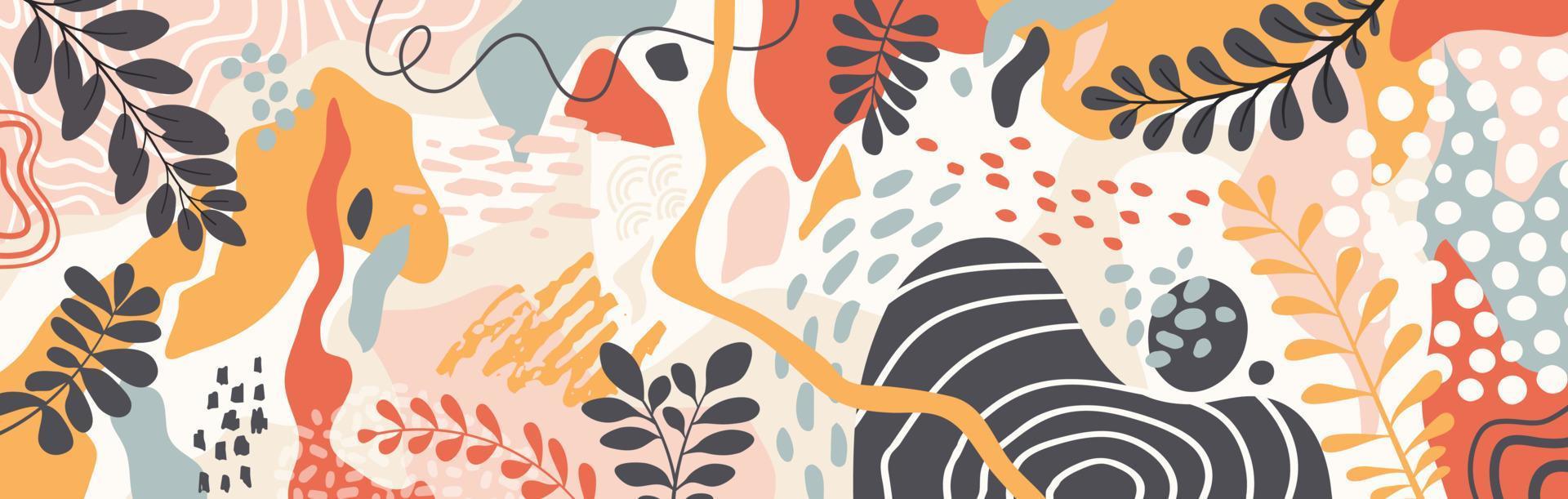 diseño banner marco flor primavera fondo con hermosa. fondo de flores para el diseño. fondo colorido con plantas tropicales. vector