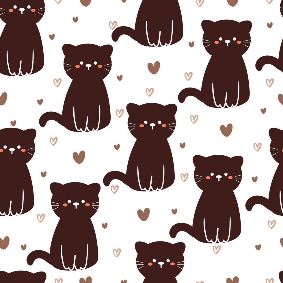 seamless pattern cartoon cat. cute animal wallpaper for textile, gift