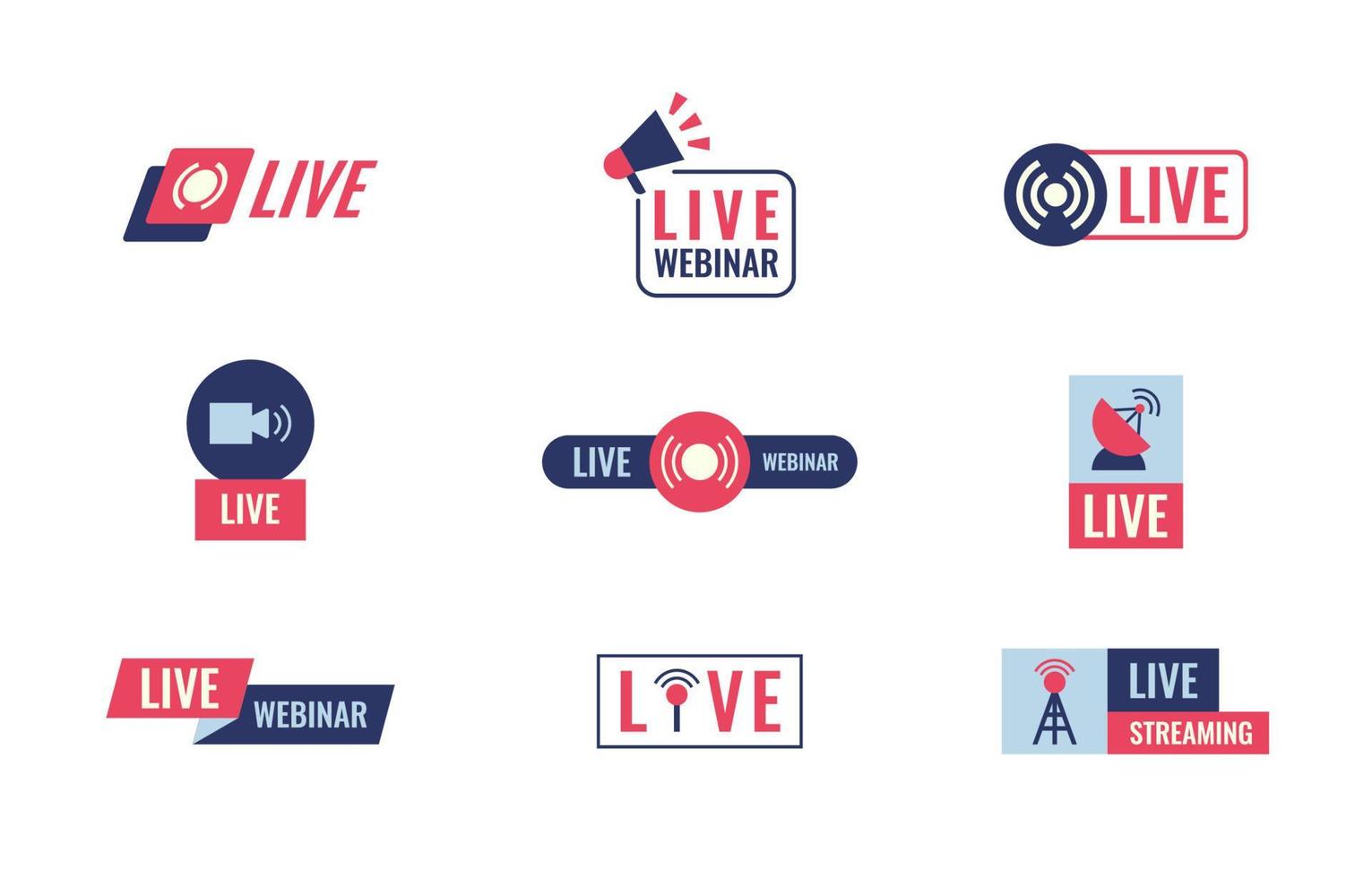 Social Media Live Stream Badge Template vector