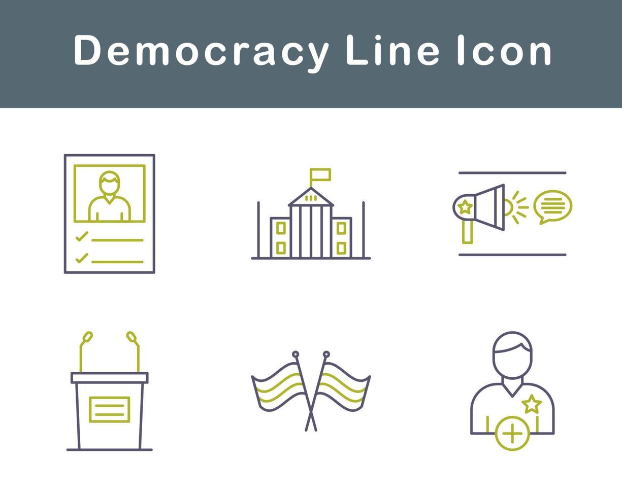 democracia vector icono conjunto