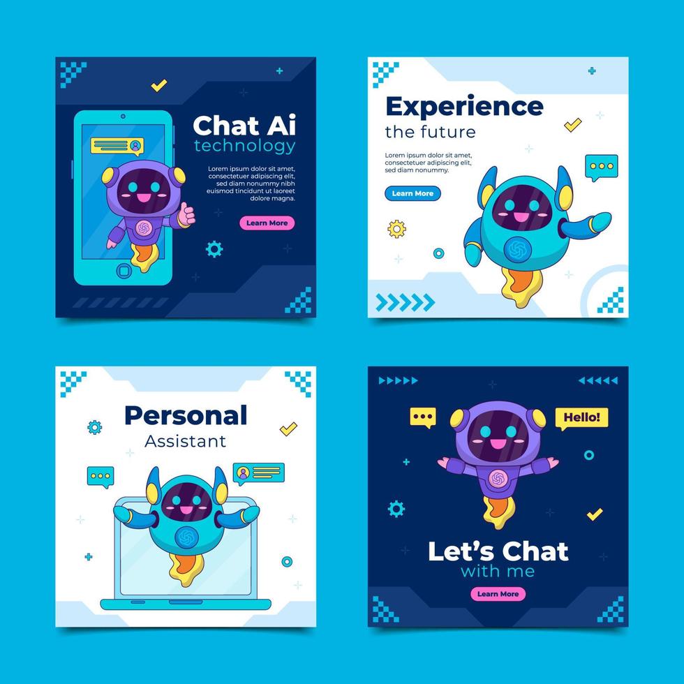 Chat Ai Social Media Post template vector