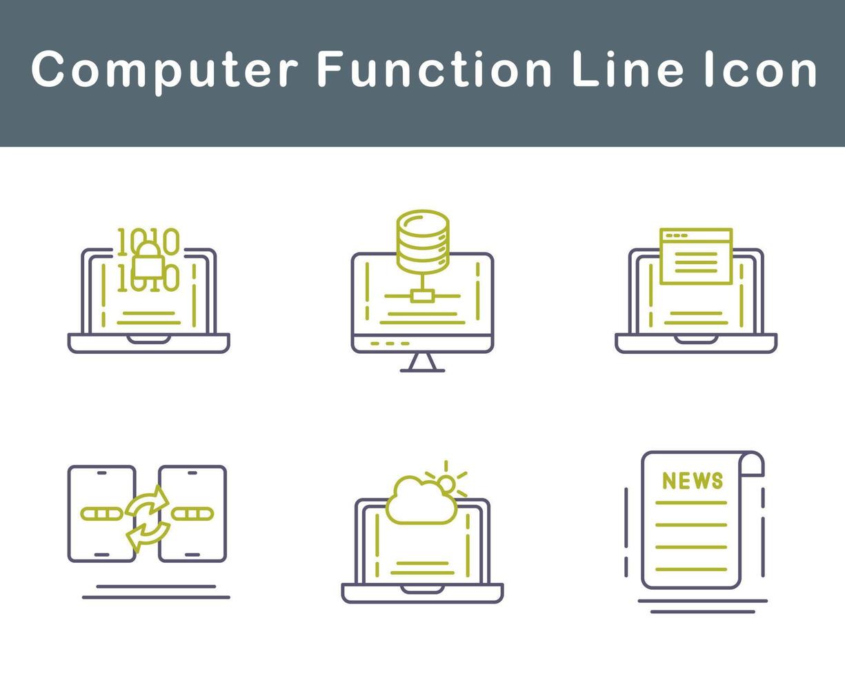 Computer Function Vector Icon Set