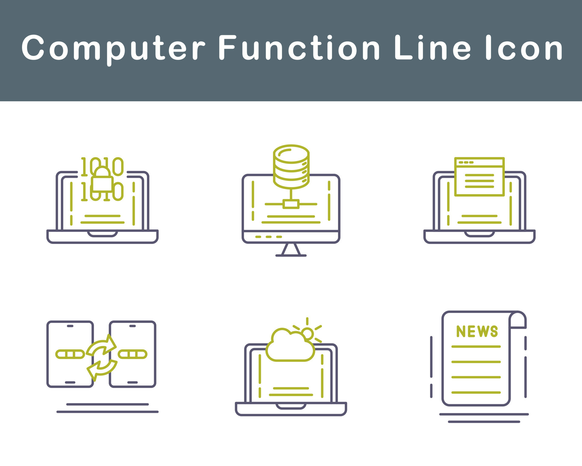 Computer Function Vector Icon Set 20708251 Vector Art at Vecteezy