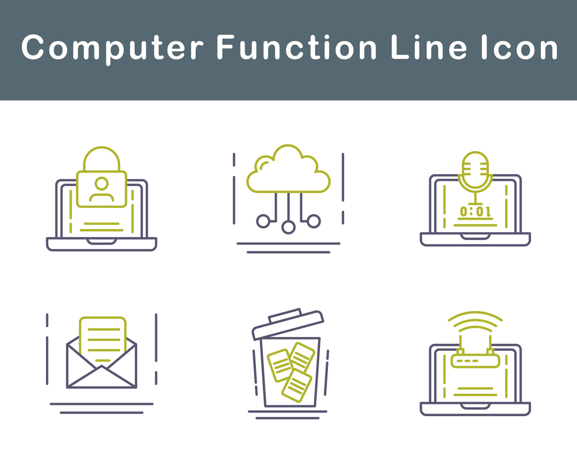 Computer Function Vector Icon Set 20708254 Vector Art at Vecteezy