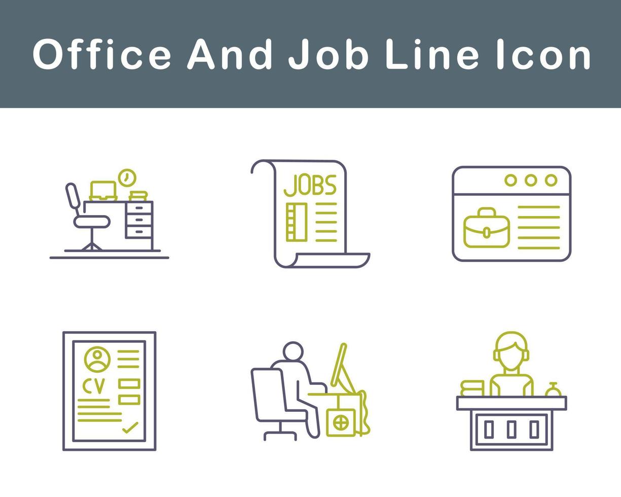 Work Office And Job Vector Icon Set