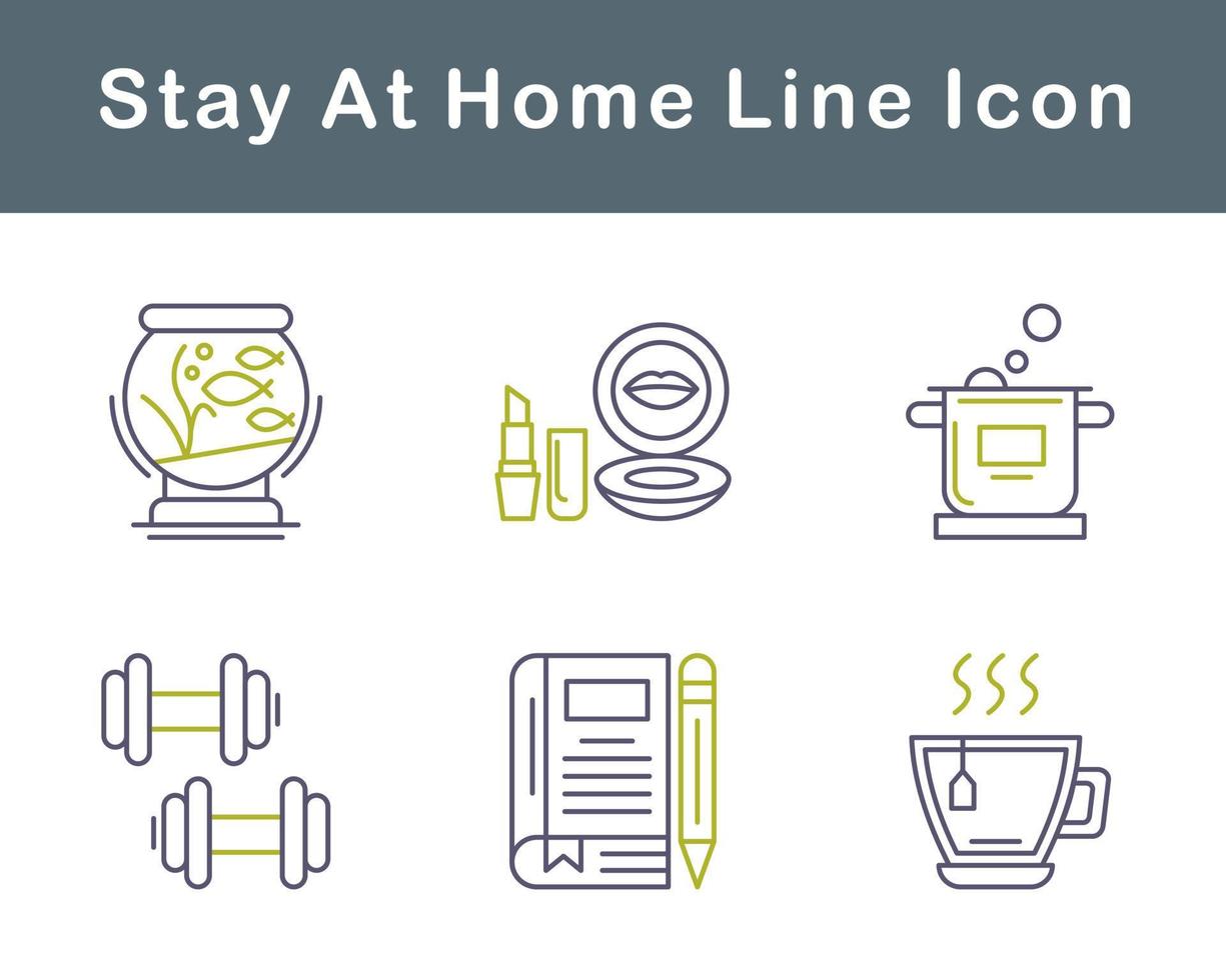Stay At Home Vector Icon Set