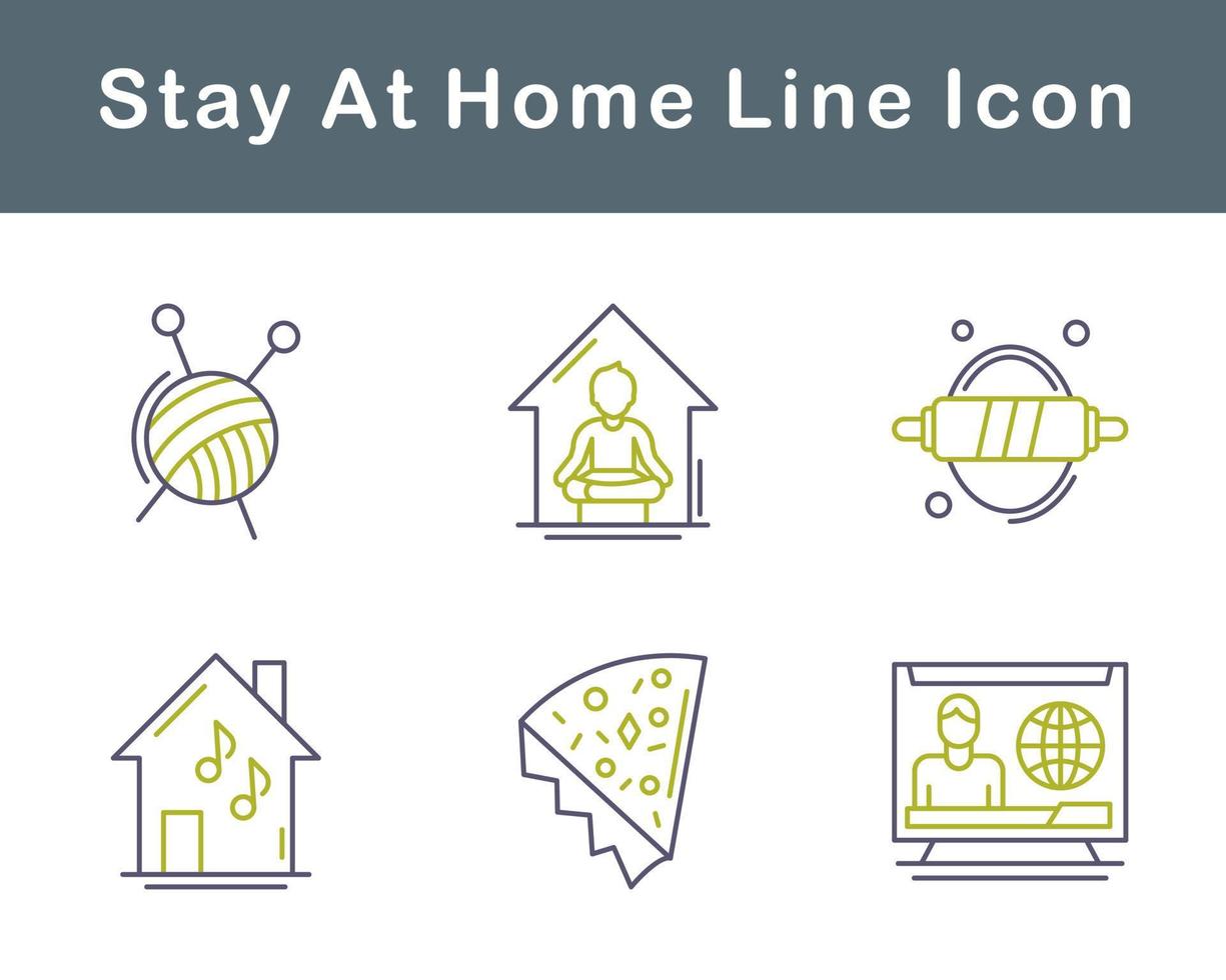 Stay At Home Vector Icon Set