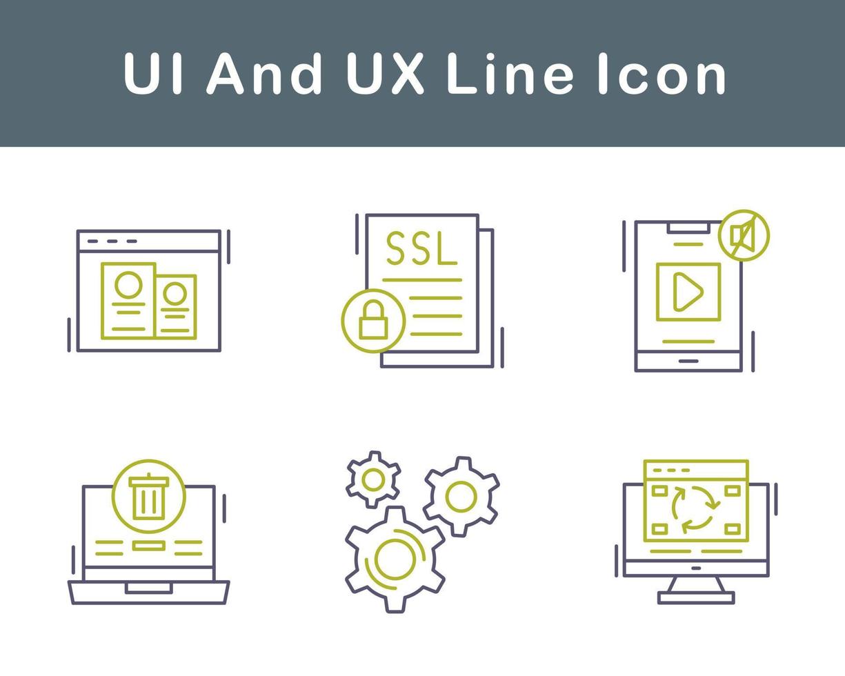 ui y ux vector icono conjunto