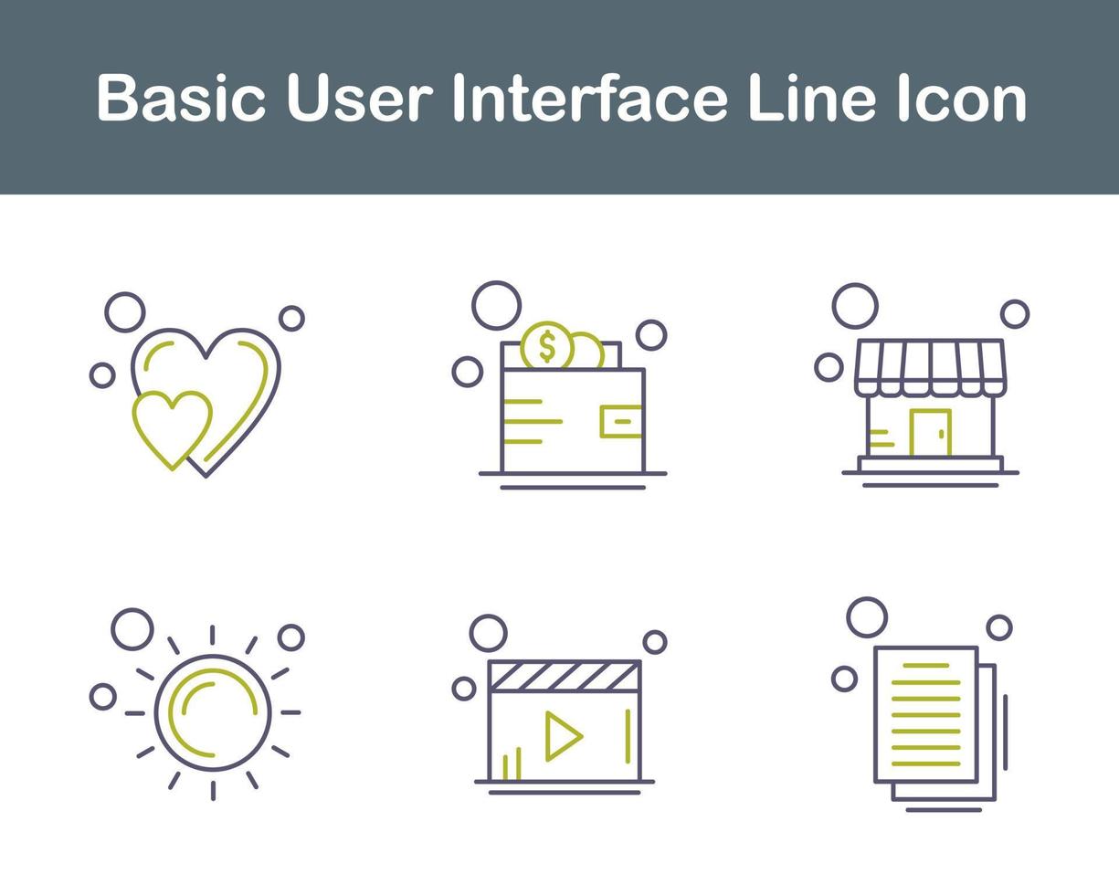 Basic User Interface Vector Icon Set