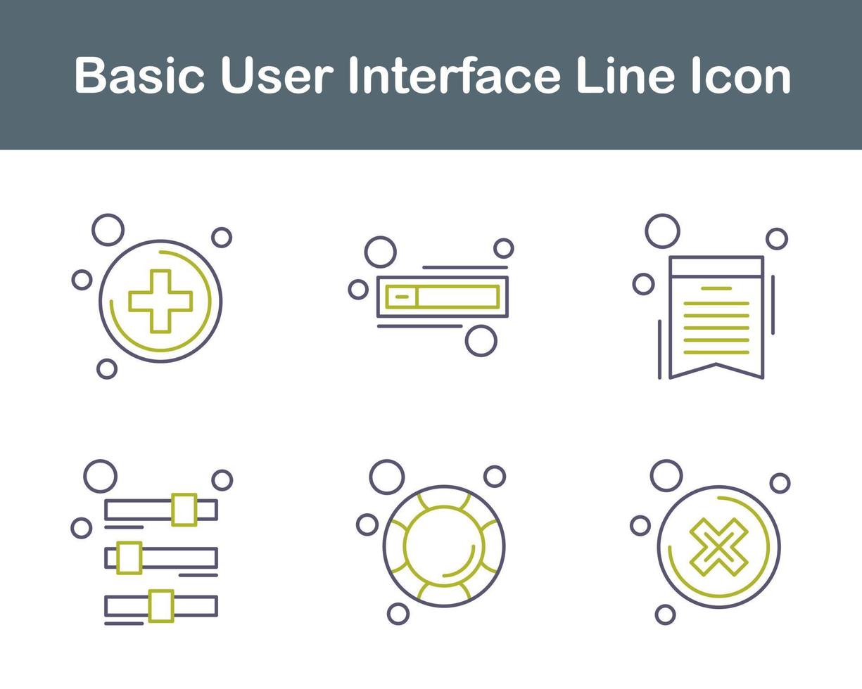 básico usuario interfaz vector icono conjunto