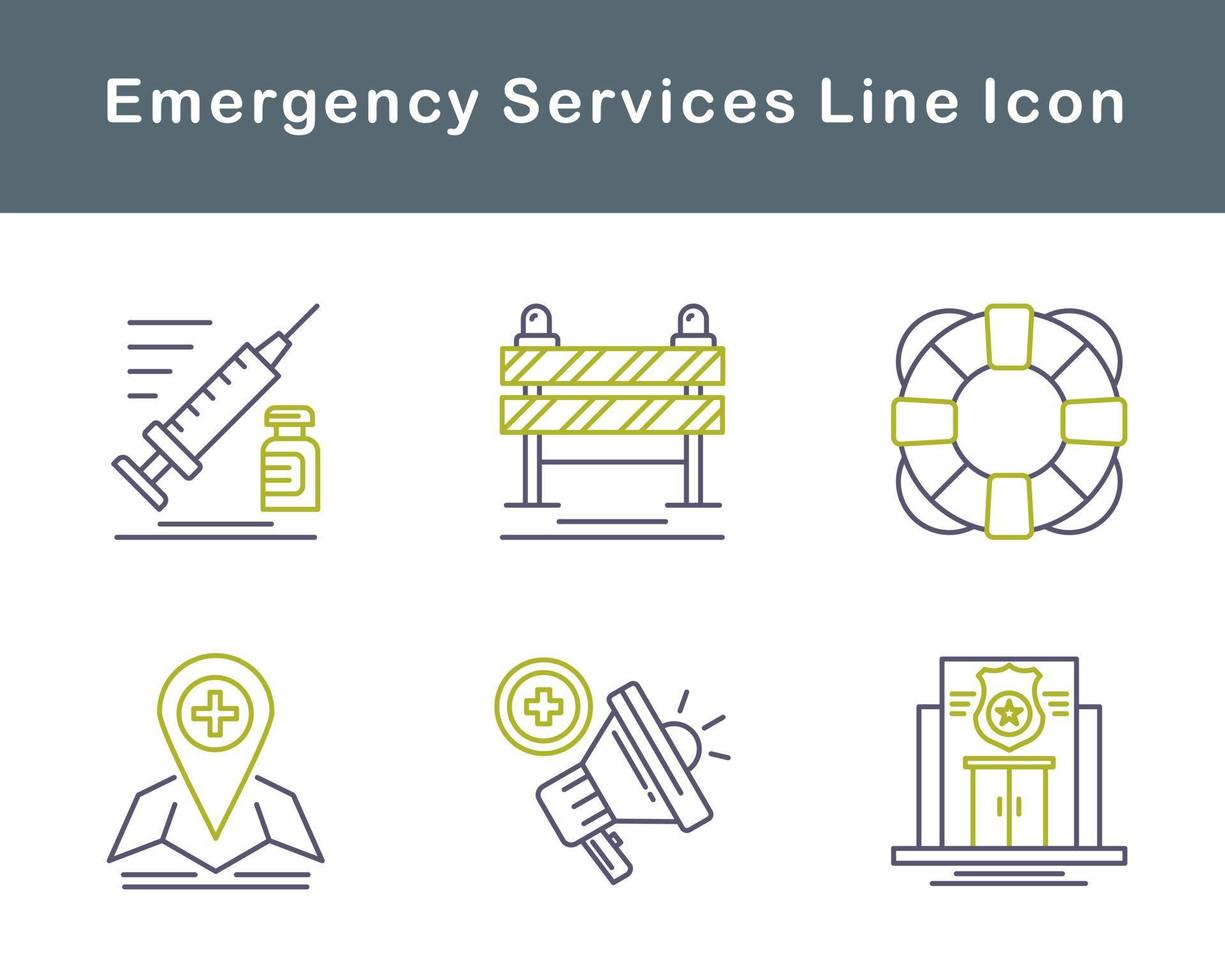 emergencia servicios vector icono conjunto