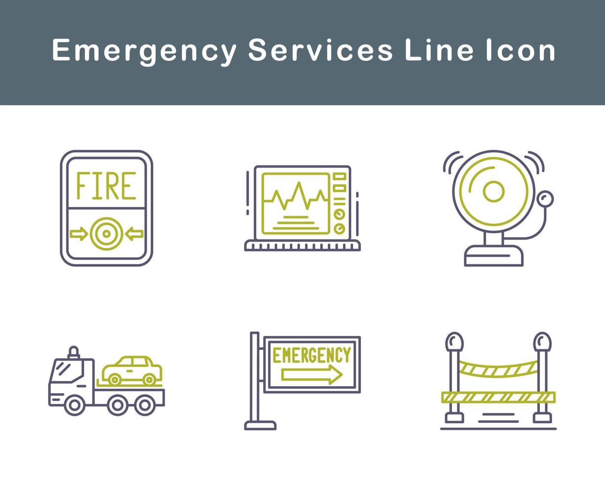 emergencia servicios vector icono conjunto