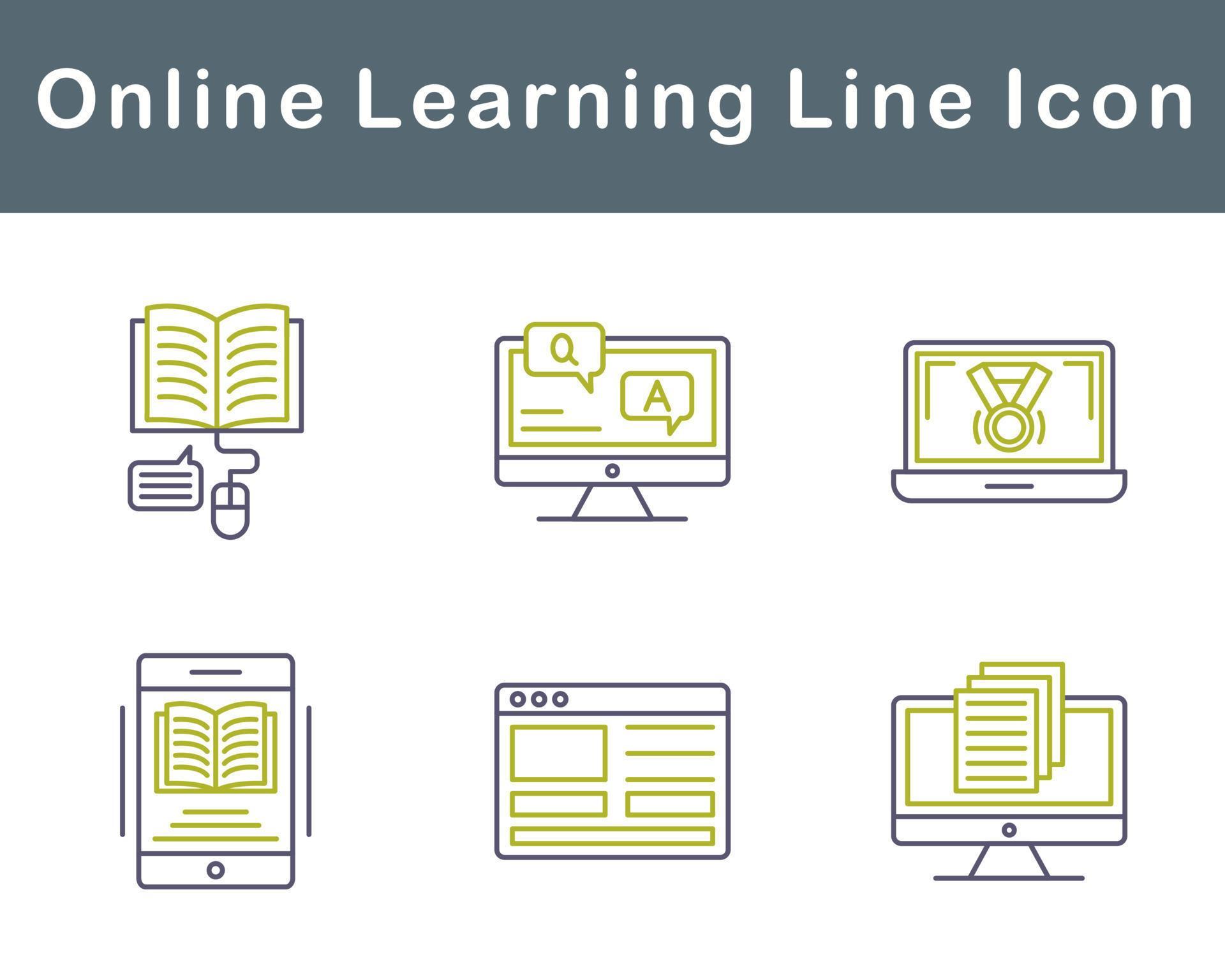 Online Learning Vector Icon Set 20708540 Vector Art at Vecteezy