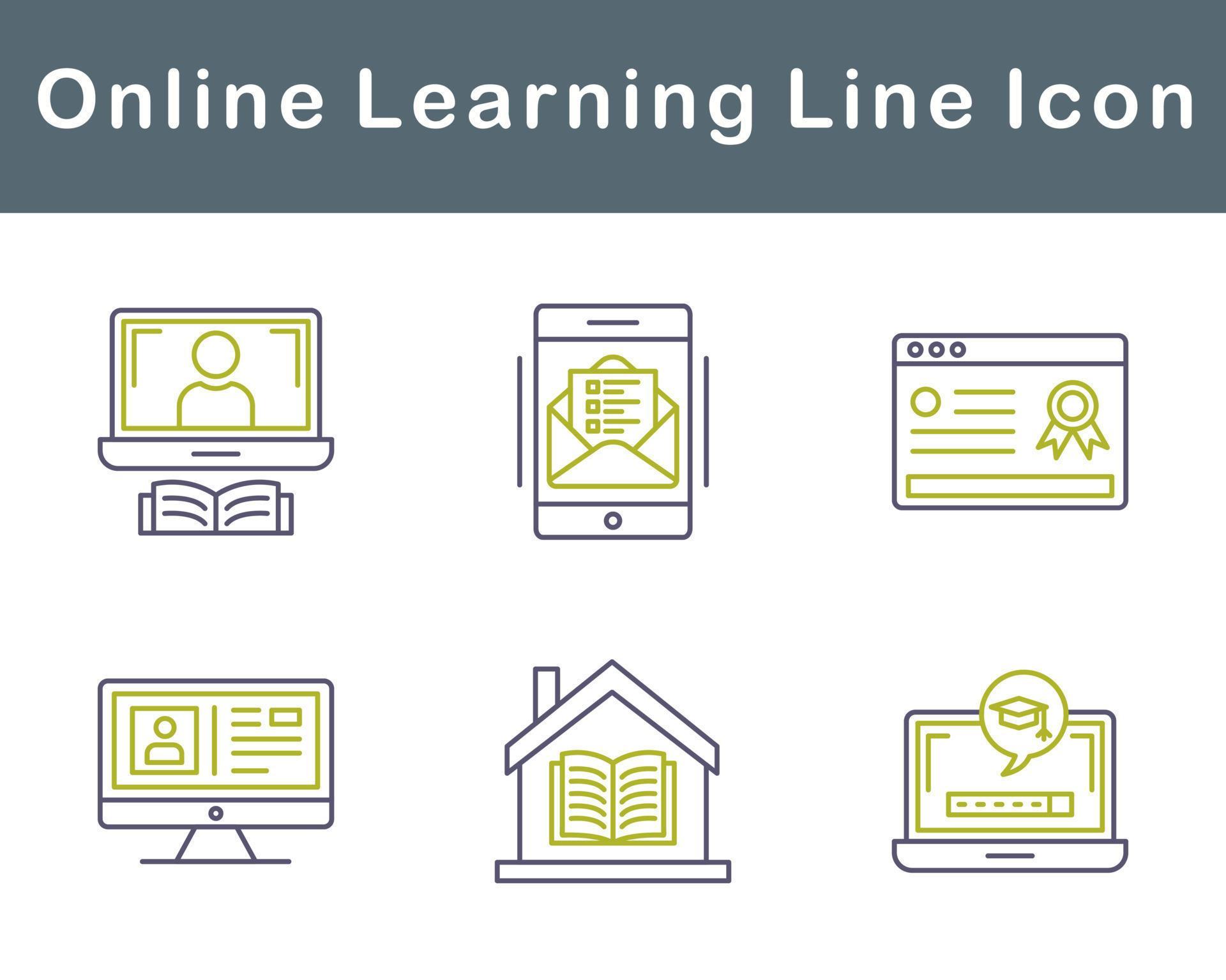 Online Learning Vector Icon Set 20708578 Vector Art at Vecteezy