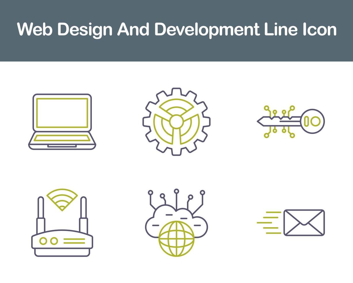 web diseño y desarrollo vector icono conjunto