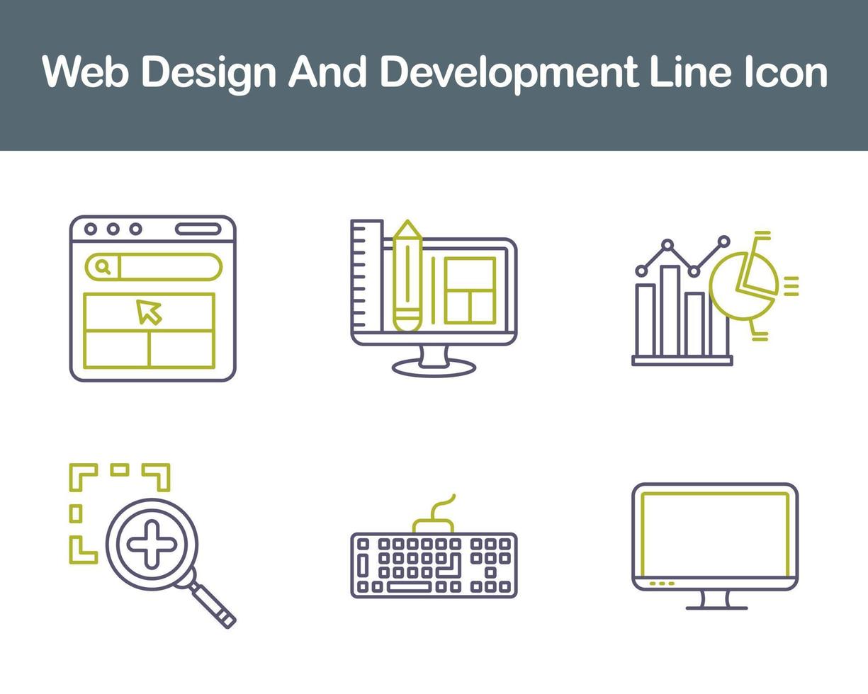 web diseño y desarrollo vector icono conjunto