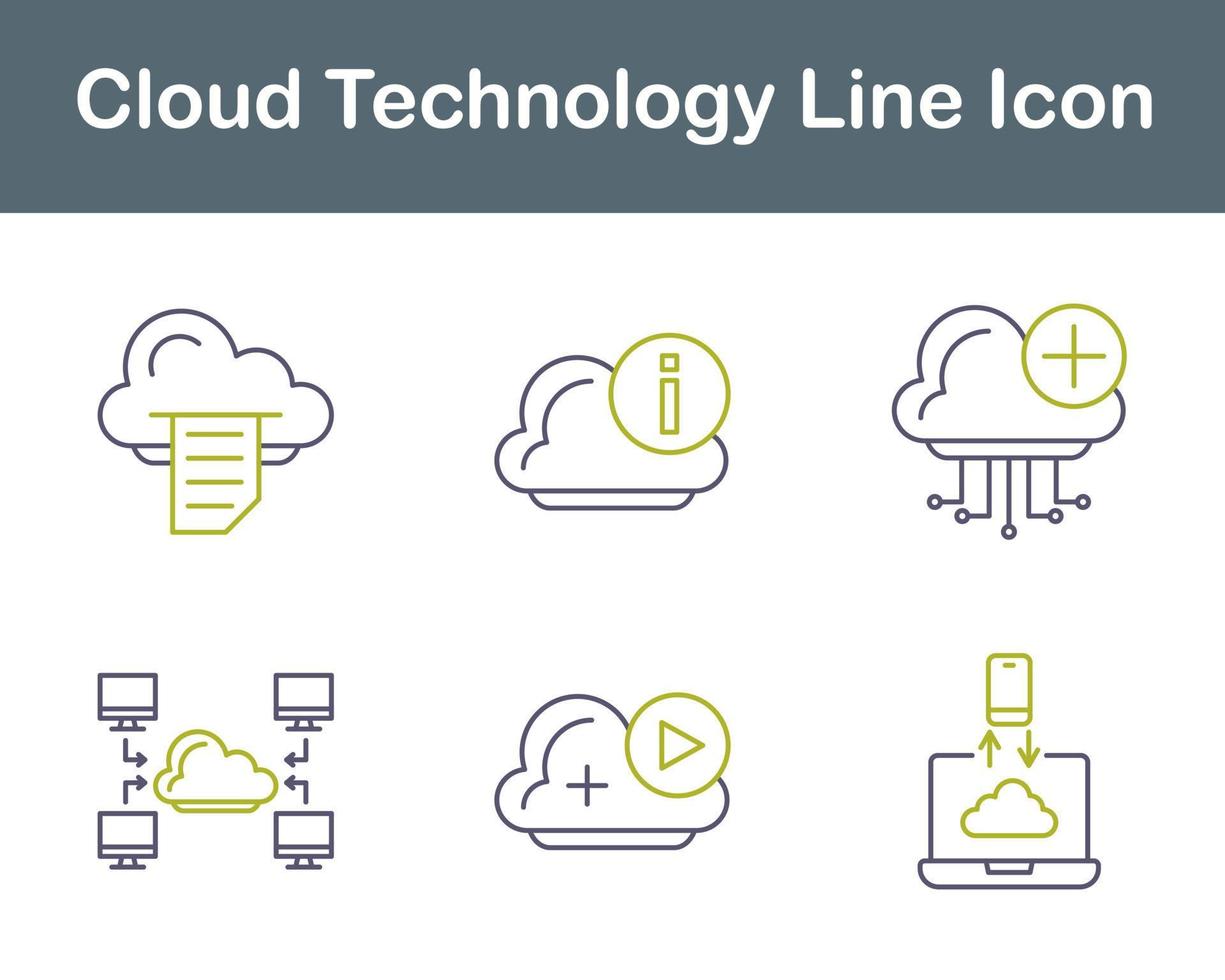 nube tecnología vector icono conjunto