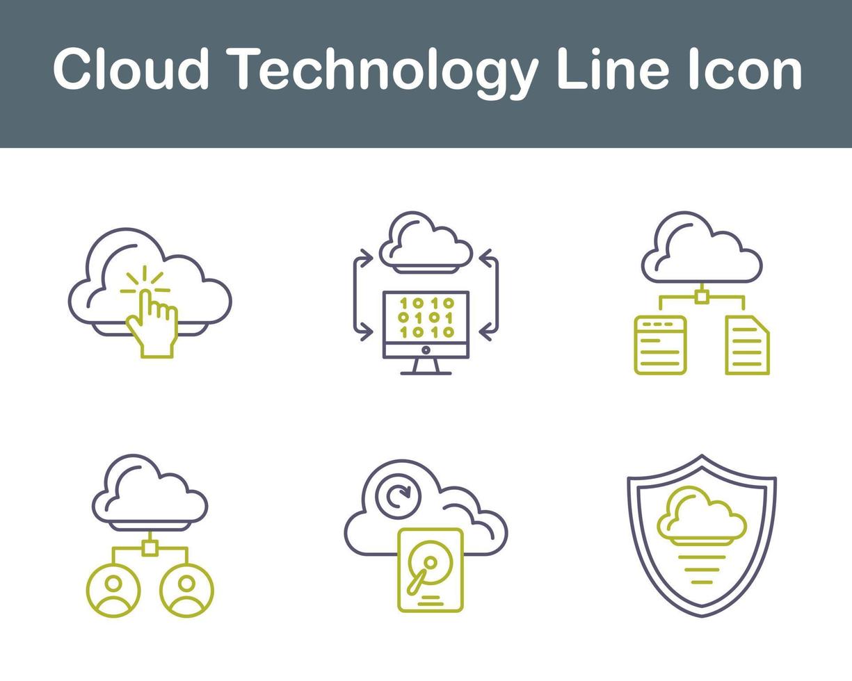 Cloud Technology Vector Icon Set