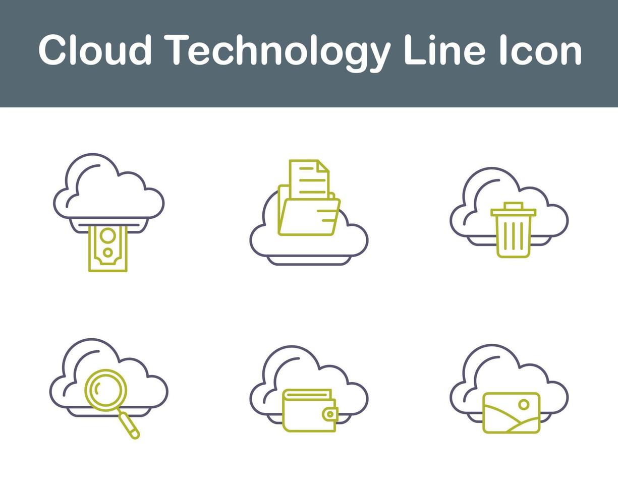 Cloud Technology Vector Icon Set