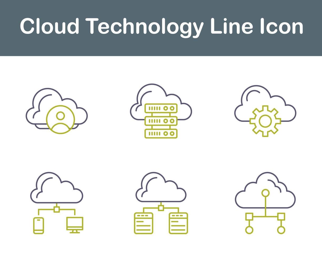 Cloud Technology Vector Icon Set