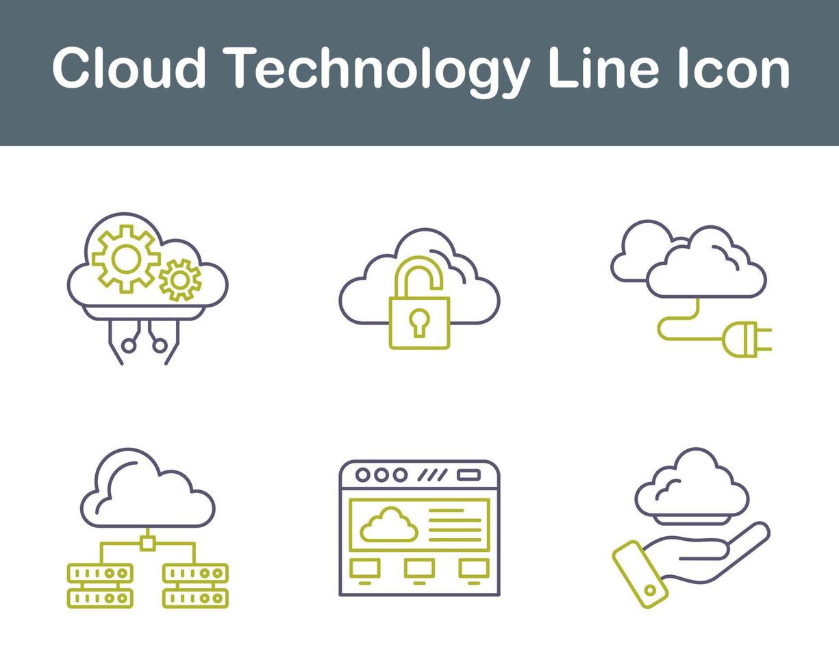 Cloud Technology Vector Icon Set