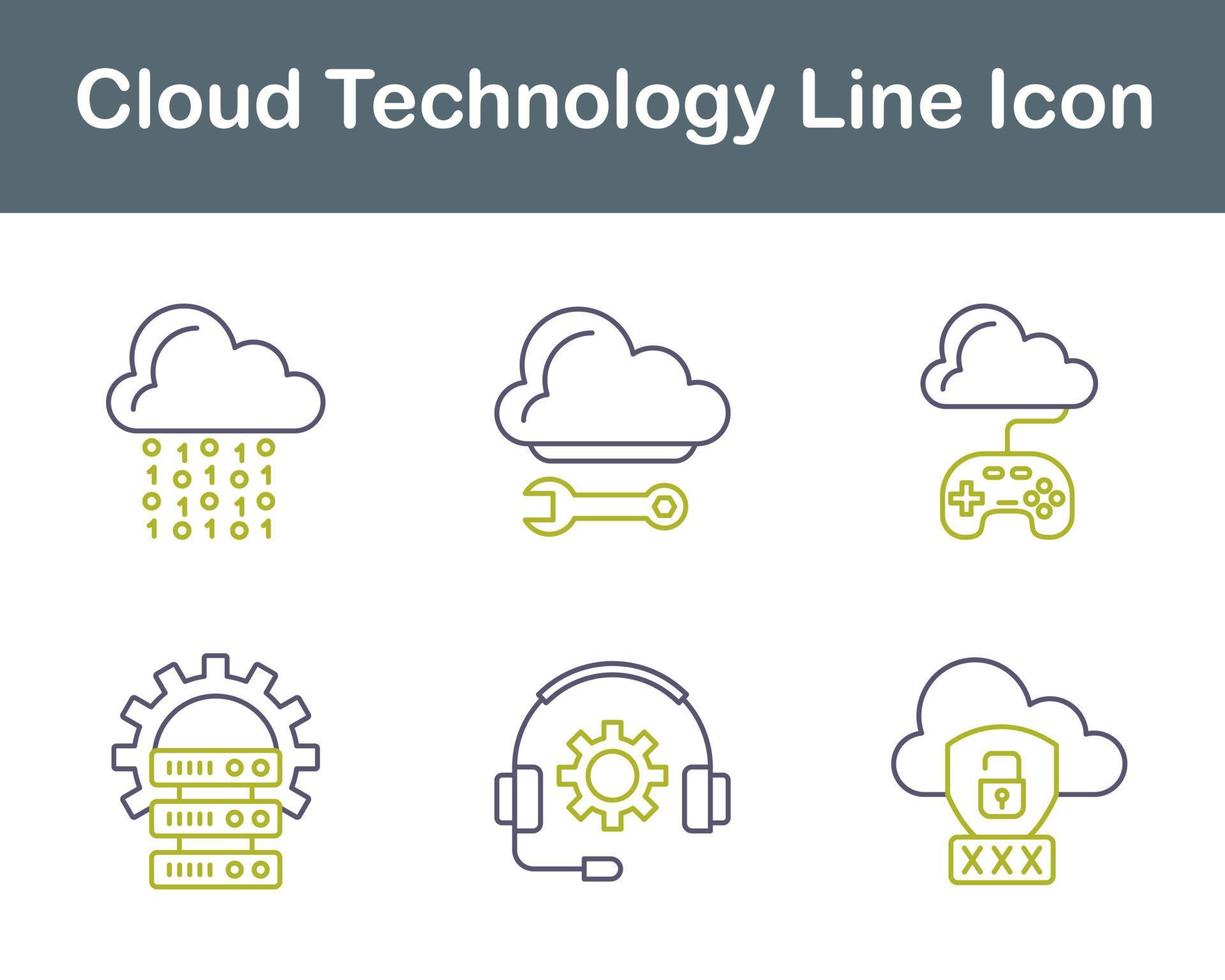 Cloud Technology Vector Icon Set