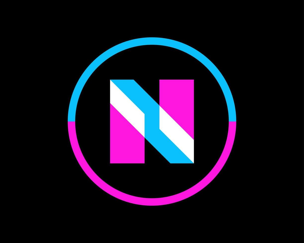 Letter N Initial Overlap Color Overlapping Colorful Overlay Vibrant Modern Icon Vector Logo Design