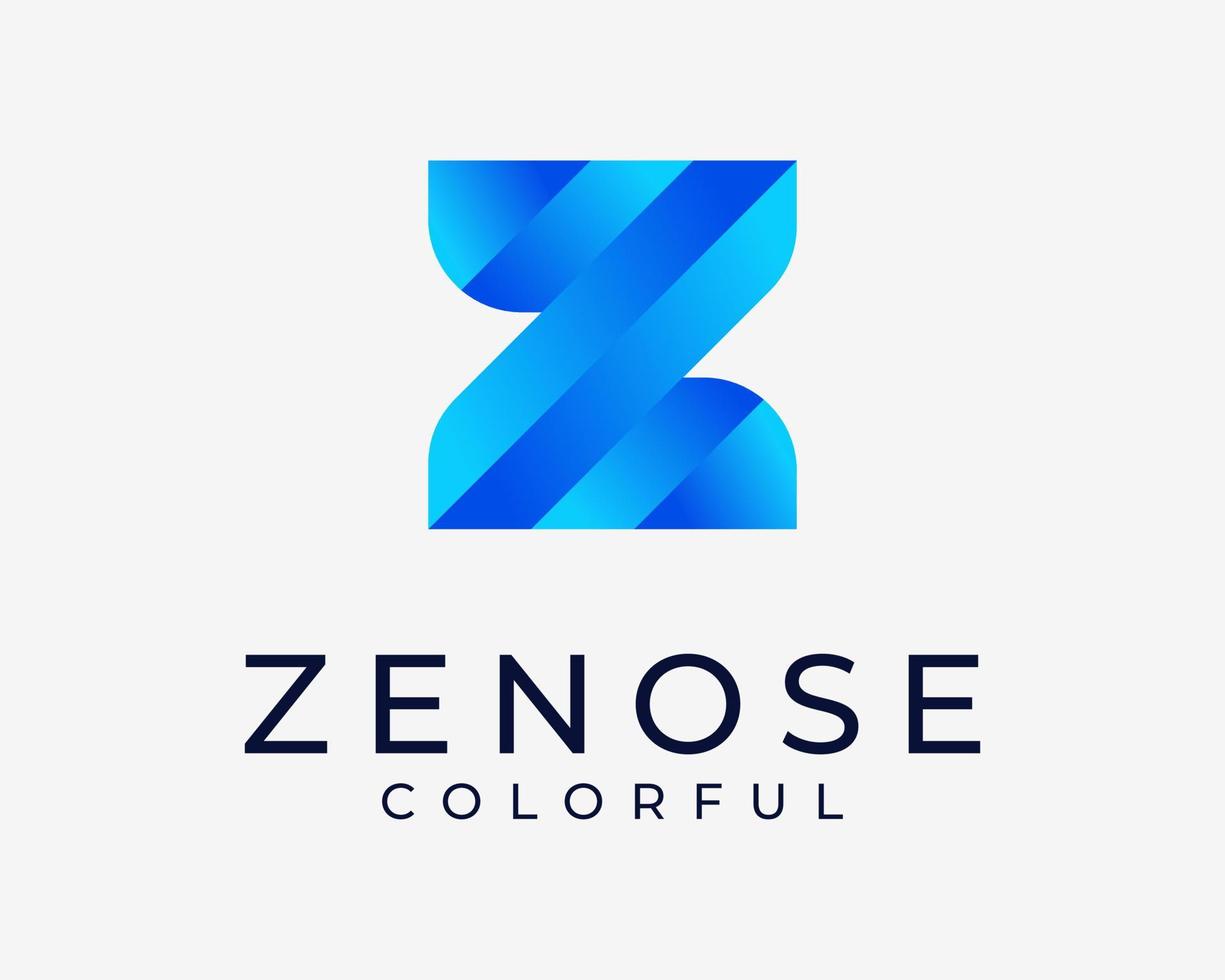 Letter Z Initials Colorful Bright Vibrant Color Gradient Modern Minimal Monogram Vector Logo Design