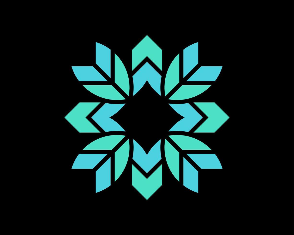 Abstract Flower Leaf Mandala Geometric Modern Decorative Ornate Symmetry Luxury Vector Logo Design