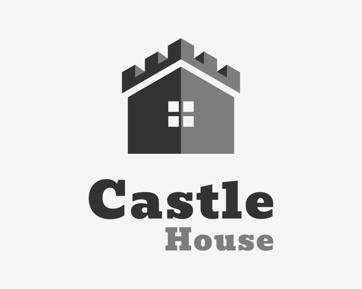 Castle Palace Fortress Stronghold Home House Building Architecture Simple Minimal Vector Logo Design
