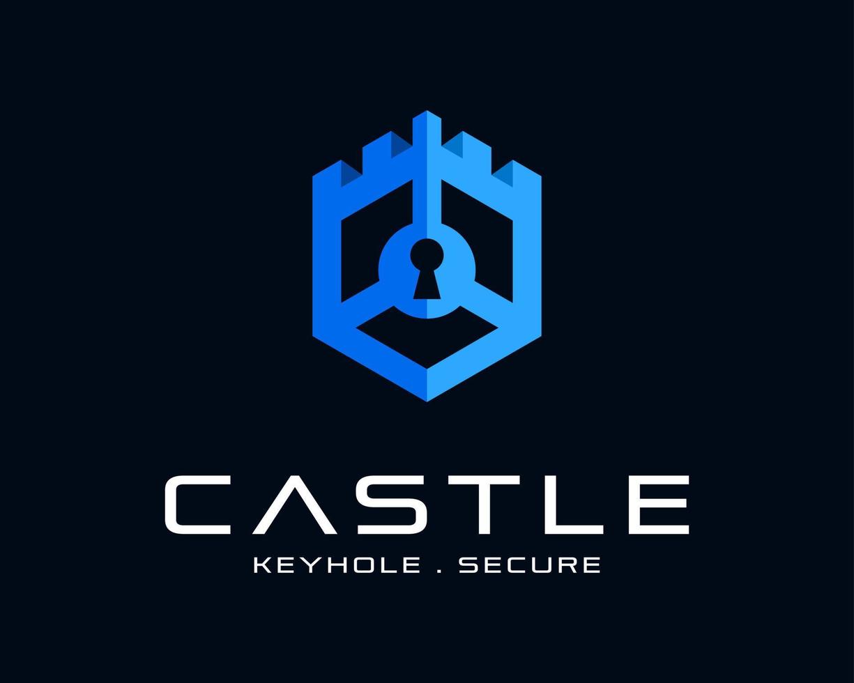 castel ciudadela torre fortaleza fortaleza ojo de cerradura intimidad seguridad proteccion icono vector logo diseño