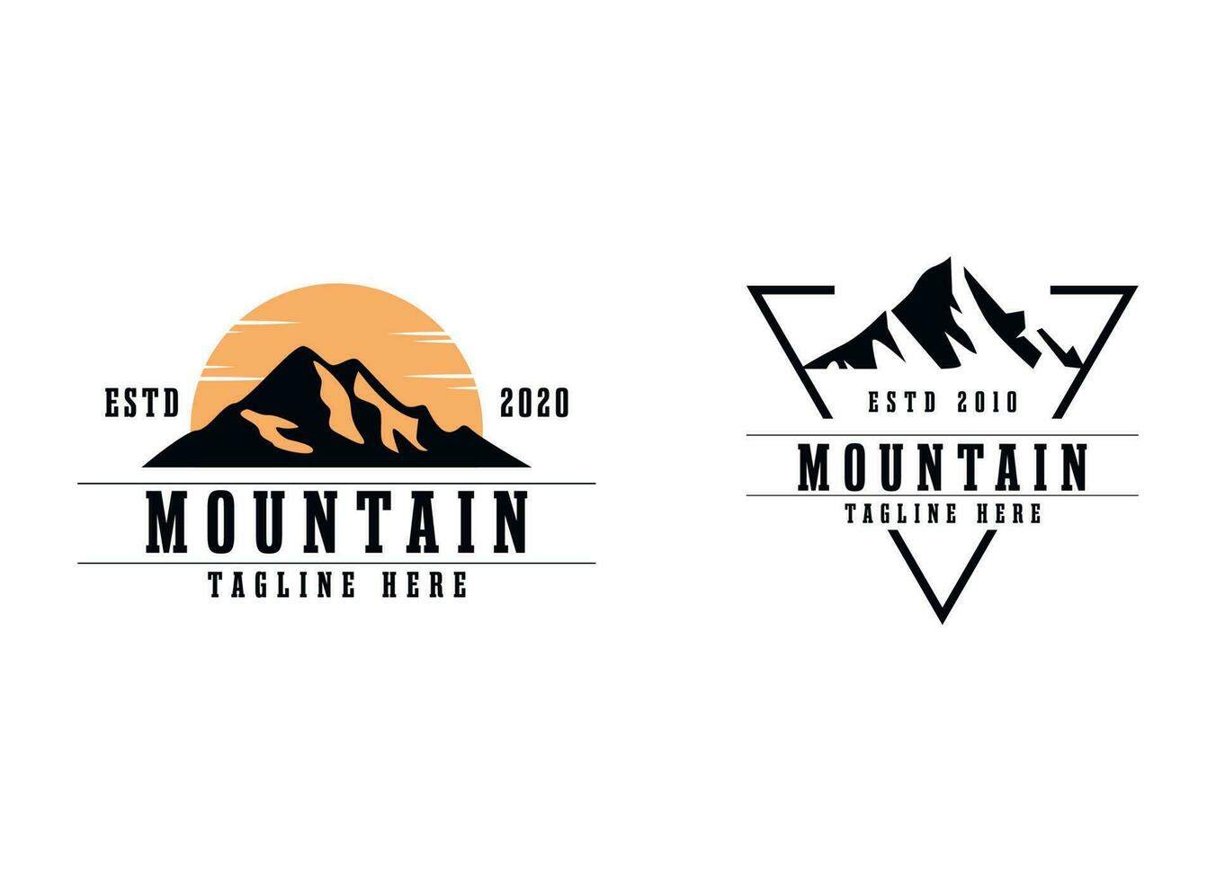 Black mountain logo design template vector
