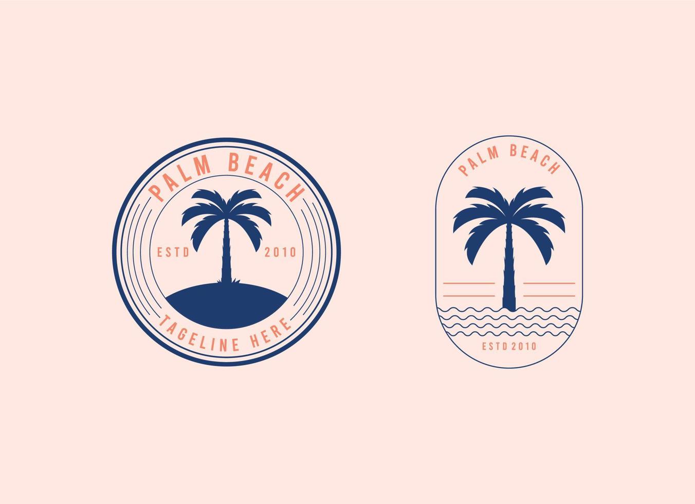 plantilla de diseño de logotipo vectorial con palmera - insignia y emblema abstractos de verano y vacaciones vector