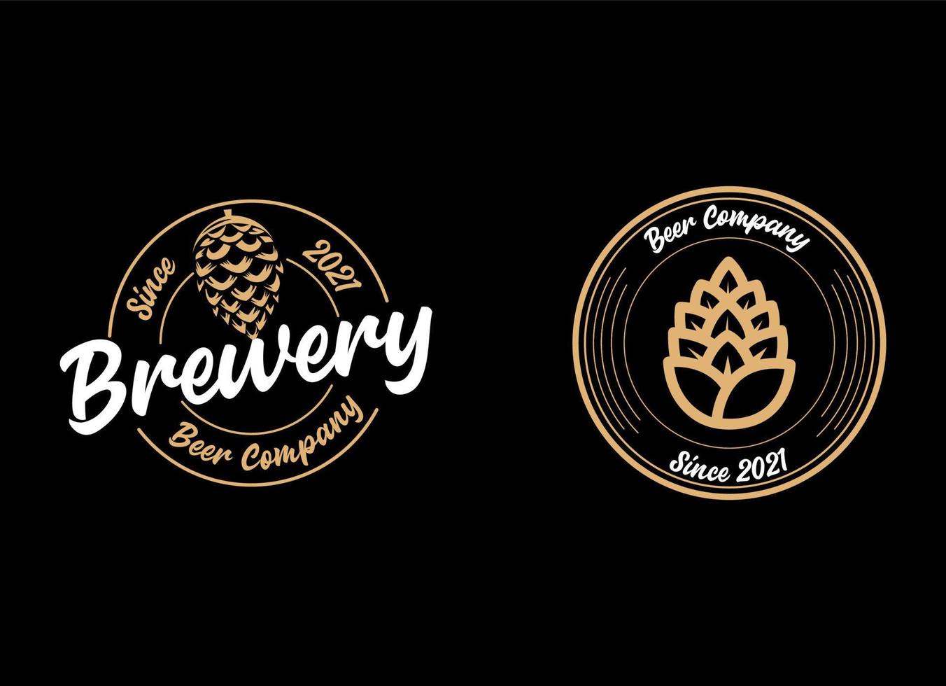 Craft beer brewery label logo design template. Liquor logo for pub and bar club vector