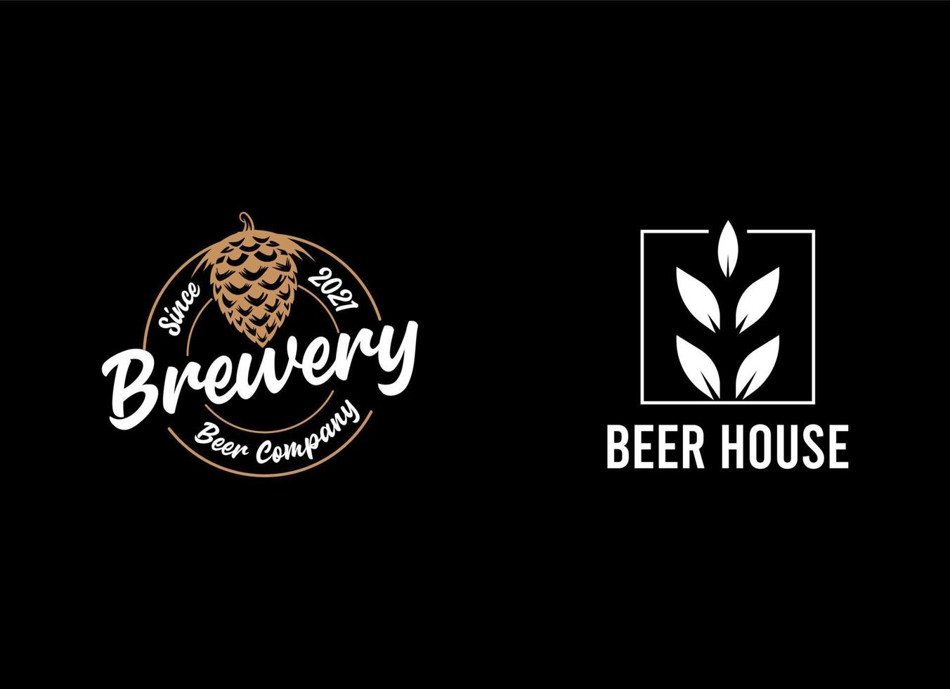 arte cerveza cervecería etiqueta logo diseño modelo. espíritu logo para pub y bar club vector